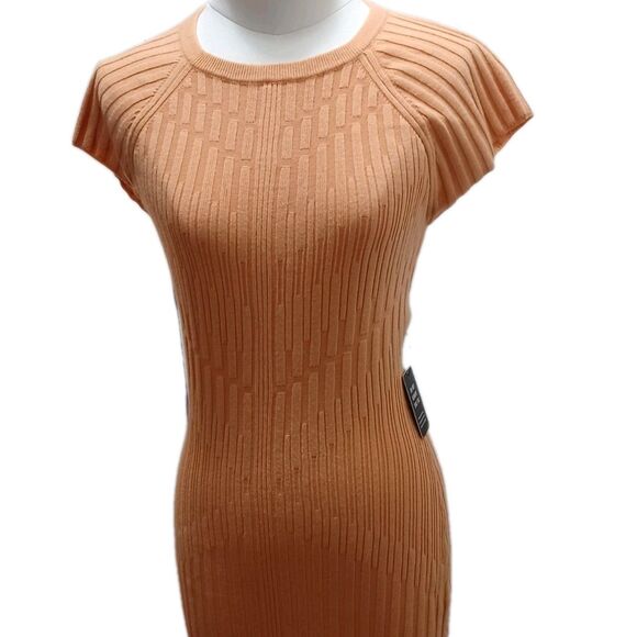 Express Ribbed Knit Midi Sweater  Dress Medium Open Twist Back Feminine - Picture 6 of 7